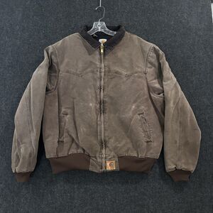Vintage Carhartt Jacket Men's 2XL Tall Chestnut Brown Quilt Lined Duck Canvas